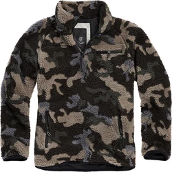 Brandit Strickpullover Troyer Teddyfleece Dunkelgrün