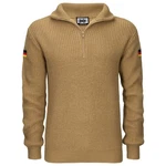 BWuM Strickpullover Troyer Khaki/Braun/Beige/Gold