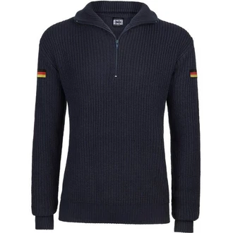 BWuM Strickpullover Troyer Dunkelblau/Blau