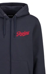 Replay Sweatshirt BRUSHED POLY COTTON FLEECE Dunkelblau/Blau/Rot