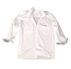 Mil-Tec Outdoorhemd US Diensthemd Langarm Weiß/Dunkelblau/Creme