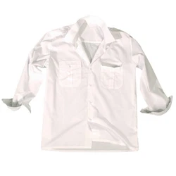 Mil-Tec Outdoorhemd US Diensthemd Langarm Weiß/Dunkelblau/Creme