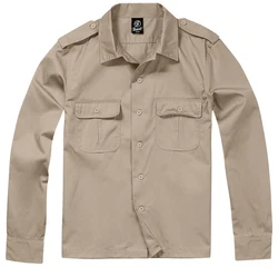 Brandit US Langarmhemd Braun/Khaki/Beige