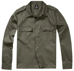 Brandit US Langarmhemd Dunkelgrün/Khaki/Grün/Braun