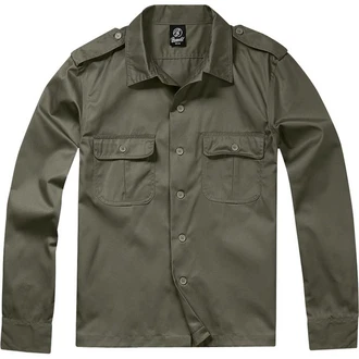 Brandit US Langarmhemd Dunkelgrün/Khaki/Grün/Braun