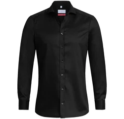 GREIFF Langarmhemd Corporate Hemd PREMIUM Herren OEKO TEX Schwarz (35/36)