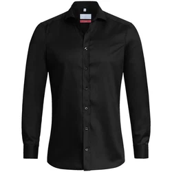 GREIFF Langarmhemd Corporate Hemd PREMIUM Herren OEKO TEX Schwarz (35/36)