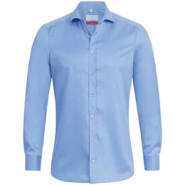 Langarmhemd Corporate Hemd PREMIUM Herren OEKO TEX Mittelblau 37/38