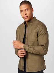 Blend Langarmhemd Bugley Khaki/Braun/Dunkelgrün