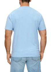 s.Oliver T-Shirt mit Label-Print Logo Hellblau