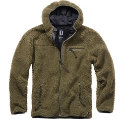Brandit Fleecejacke Worker Jacket Dunkelgrün/Grün/Braun