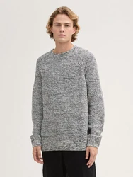 TOM TAILOR DENIM Pullover schwarz/weiß