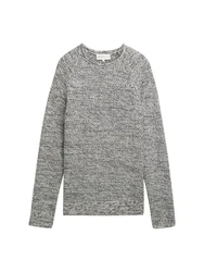 TOM TAILOR DENIM Pullover schwarz/weiß
