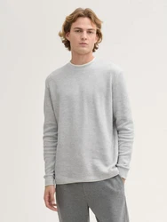 TOM TAILOR Langarmshirt 2-in-1 Look Grau/Hellgrau