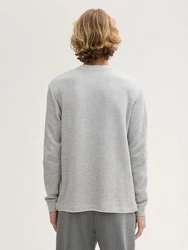TOM TAILOR Langarmshirt 2-in-1 Look Grau/Hellgrau