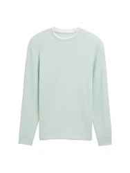 TOM TAILOR Langarmshirt 2-in-1 Look Hellgrün/Grün/Hellblau