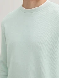 TOM TAILOR Langarmshirt 2-in-1 Look Hellgrün/Grün/Hellblau