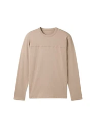 TOM TAILOR Langarmshirt mit Bio-Baumwolle Khaki/Beige/Braun