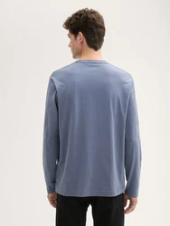 TOM TAILOR Langarmshirt mit Bio-Baumwolle Grau/Dunkelblau/Blau/Hellblau