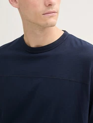 TOM TAILOR Langarmshirt mit Bio-Baumwolle Dunkelblau