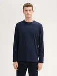 TOM TAILOR Langarmshirt mit Bio-Baumwolle Dunkelblau