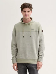 Sweatshirt Sweatshirt mit Stehkragen mit Logo Badge