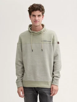 TOM TAILOR Sweatshirt Khaki/Grün/Dunkelgrün/Hellgrau