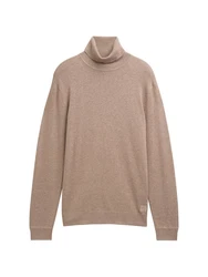 TOM TAILOR Strickpullover Basic Rollkragenpullover Braun/Beige/Khaki