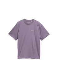 TOM TAILOR T-Shirt Relaxed mit Logo Print Lila