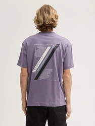 TOM TAILOR T-Shirt Relaxed mit Logo Print Lila