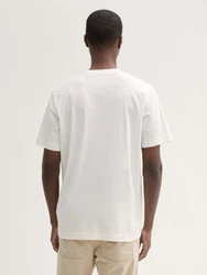 TOM TAILOR T-Shirt mit Print Weiß/Creme/Dunkelblau