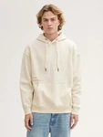TOM TAILOR Denim Sweatshirt Relaxed Hoodie mit Rückenprint mit Logo Print Beige/Khaki/Creme/Weiß