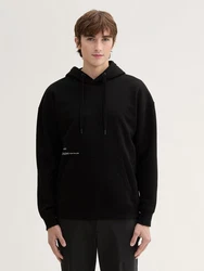 TOM TAILOR Denim Sweatshirt Relaxed Hoodie mit Rückenprint mit Logo Print Schwarz/Gelb/Hellblau