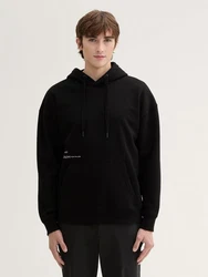 TOM TAILOR Denim Sweatshirt Relaxed Hoodie mit Rückenprint mit Logo Print Schwarz/Gelb/Hellblau