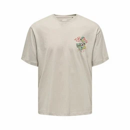 T-Shirt Herren Kurzarm-T-Shirt Onsdisney Life Rlx Beige