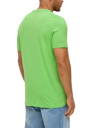 s.Oliver Kurzarmshirt T-Shirt mit Logo-Print Artwork Grün/Neonfarben