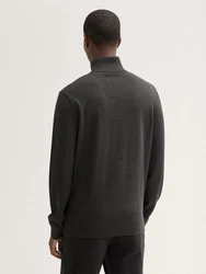 TOM TAILOR Strickpullover Basic Rollkragenpullover dunkelgrau