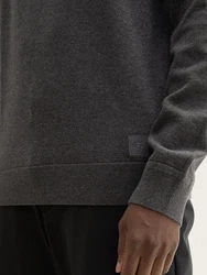 TOM TAILOR Strickpullover Basic Rollkragenpullover dunkelgrau