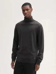 Strickpullover Basic Rollkragenpullover