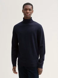 Strickpullover Basic Rollkragenpullover