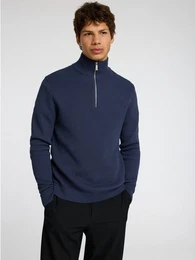 Troyer SLHDANE LS KNIT STRUCTURE HALF ZIP NOOS