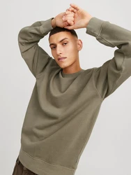 JACK & JONES Sweatshirt 'JJECharge' Dunkelgrün/Khaki