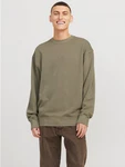JACK & JONES Sweatshirt 'JJECharge' Dunkelgrün/Khaki