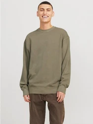 JACK & JONES Sweatshirt 'JJECharge' Dunkelgrün/Khaki