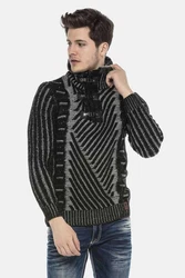 Cipo & Baxx Strickpullover mit Schnallenkragen (CP212) CP212