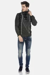Cipo & Baxx Strickpullover mit Schnallenkragen (CP212) CP212