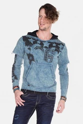 Cipo & Baxx Kapuzensweatshirt Sweatshirts im Lagenlook Style CL-279 CL-279