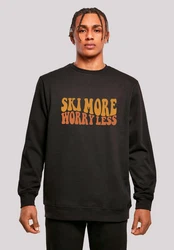 F4NT4STIC Sweatshirt Ski More Worry Less Rot/Schwarz/Grau/Rosa