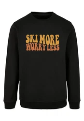 F4NT4STIC Sweatshirt Ski More Worry Less Rot/Schwarz/Grau/Rosa