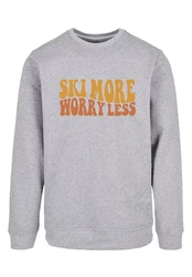 F4NT4STIC Sweatshirt Ski More Worry Less Rot/Grau/Rosa/Hellgrau